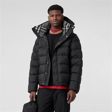 burberry men puffer jacket|detachable sleeve hooded puffer jacket.